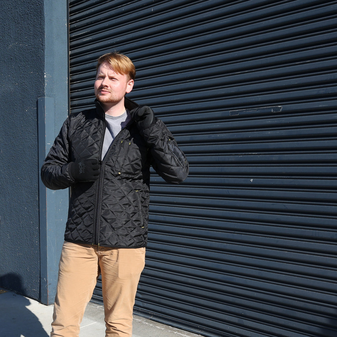 Agile Back Work Quilted Jacket Warehouse pose