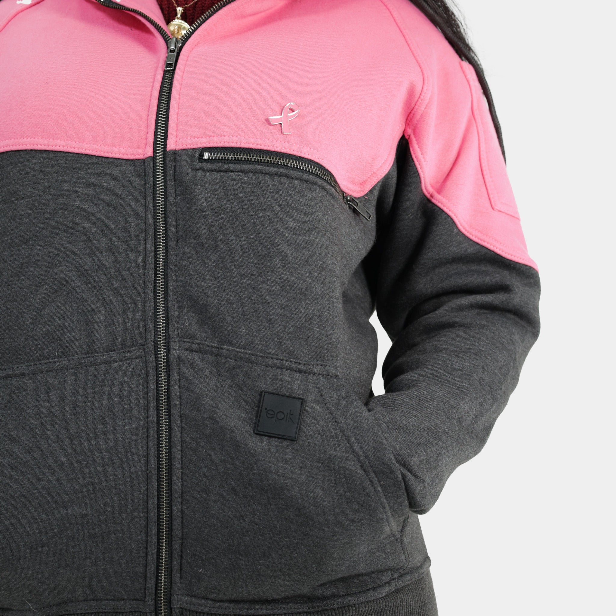 Breast cancer awareness zip up hoodies best sale