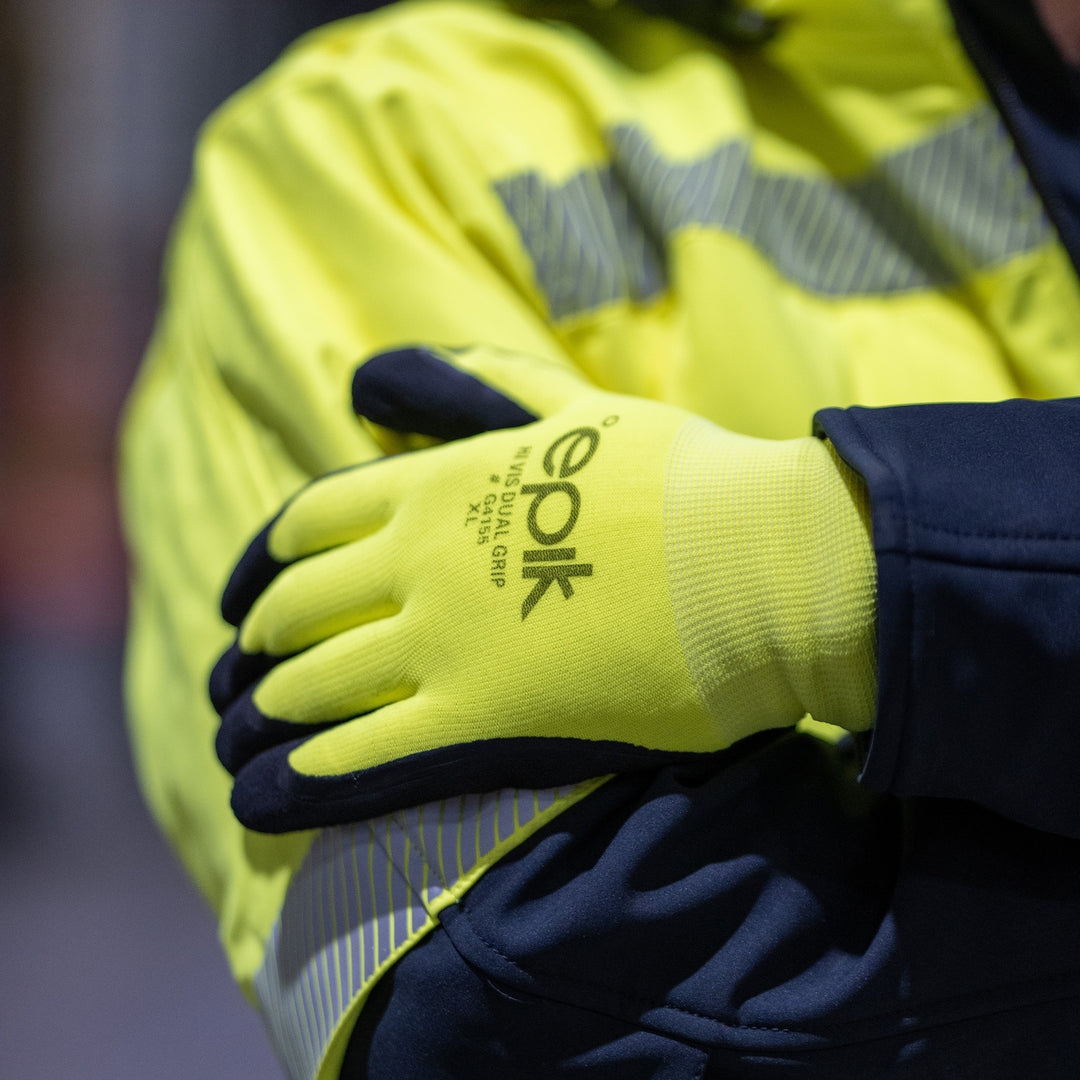 12 Pack Hi Vis Dual Grip Glove (12 pairs)