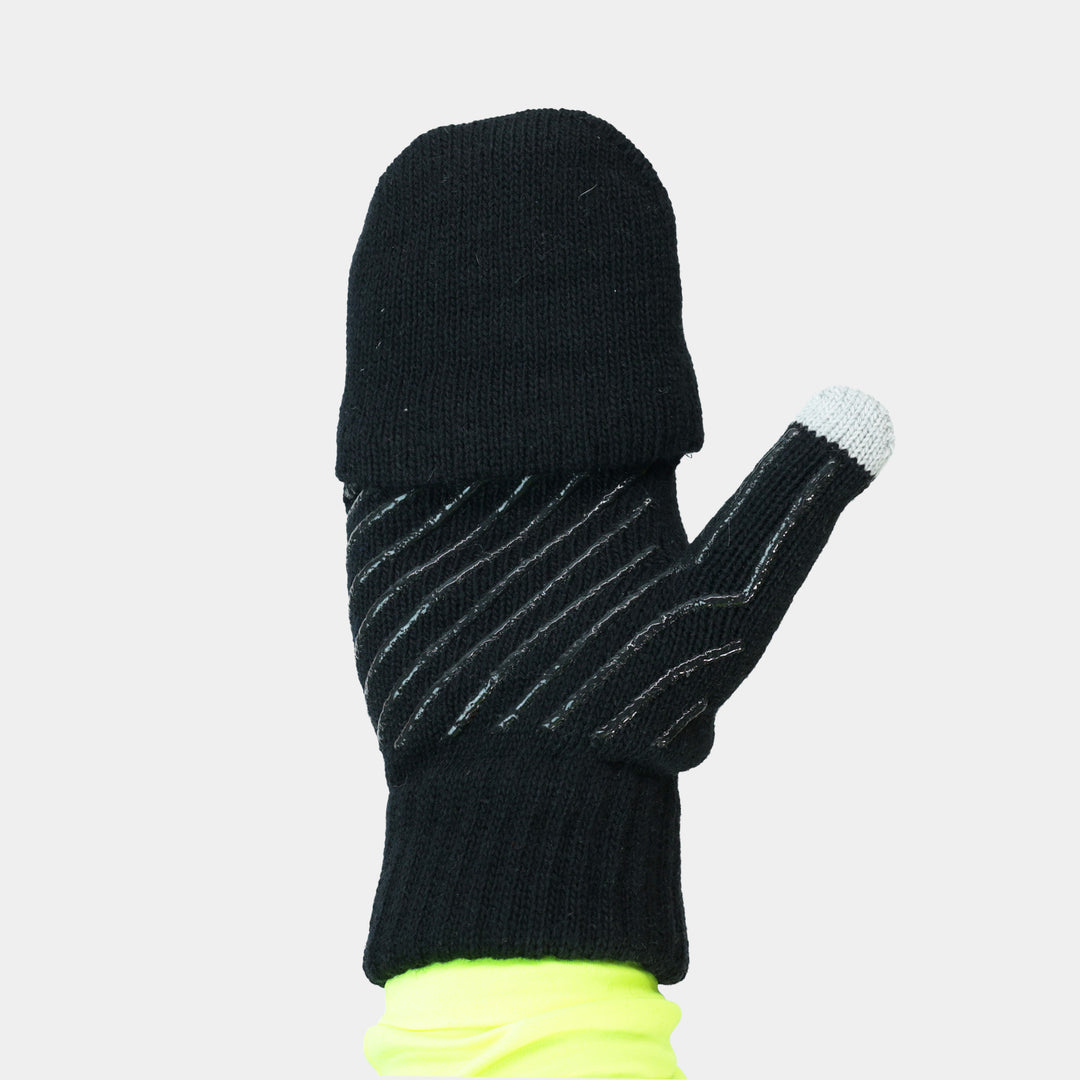 Epik Workwear Hybrid Knitted Mitten Glove with PVC Printed Grip for Machine Operators Forklift Cold Storage Warm Comfort Closed