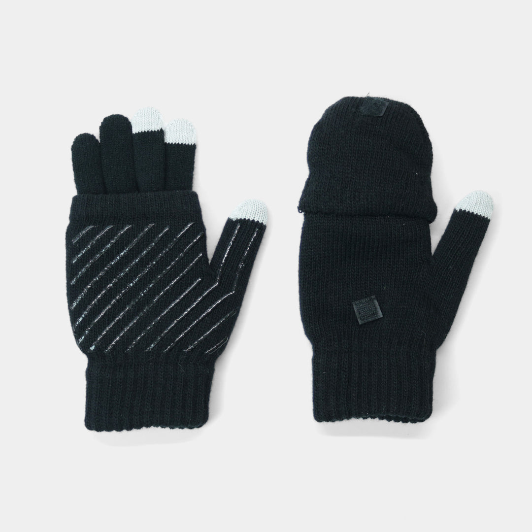 Epik Workwear Hybrid Knitted Mitten Glove with PVC Printed Grip for Machine Operators Forklift Cold Storage Warm Comfort  Pair