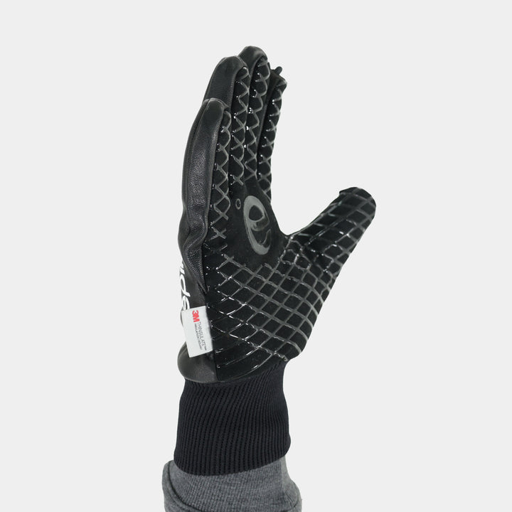 Epik Workwear Blackout Touch-Screen Gloves Goat Skin Leather with Screen Stylus in Black with Printed Grip inner hand
