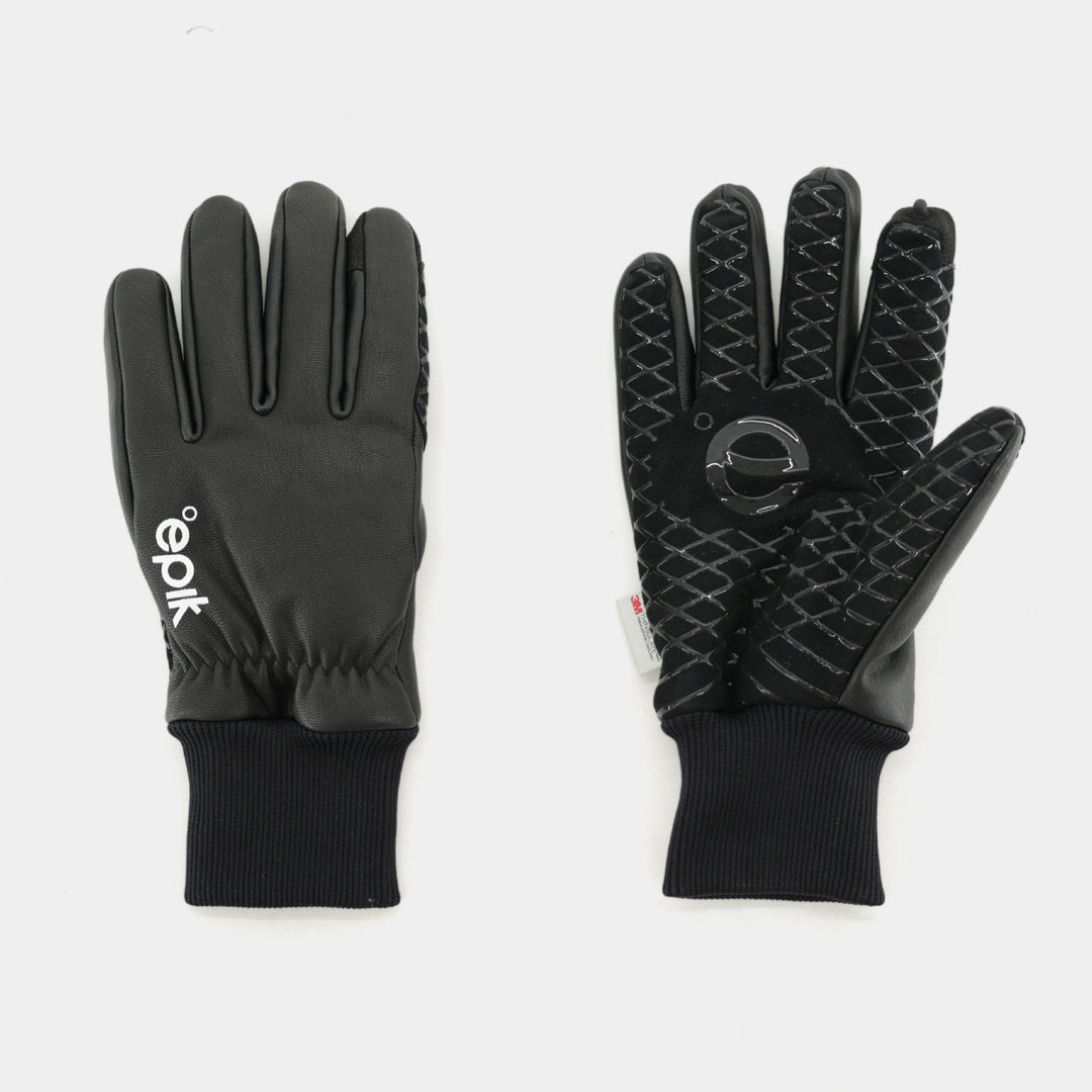 Epik Workwear Blackout Touch-Screen Gloves Goat Skin Leather with Screen Stylus in Black with Printed Grip  pair