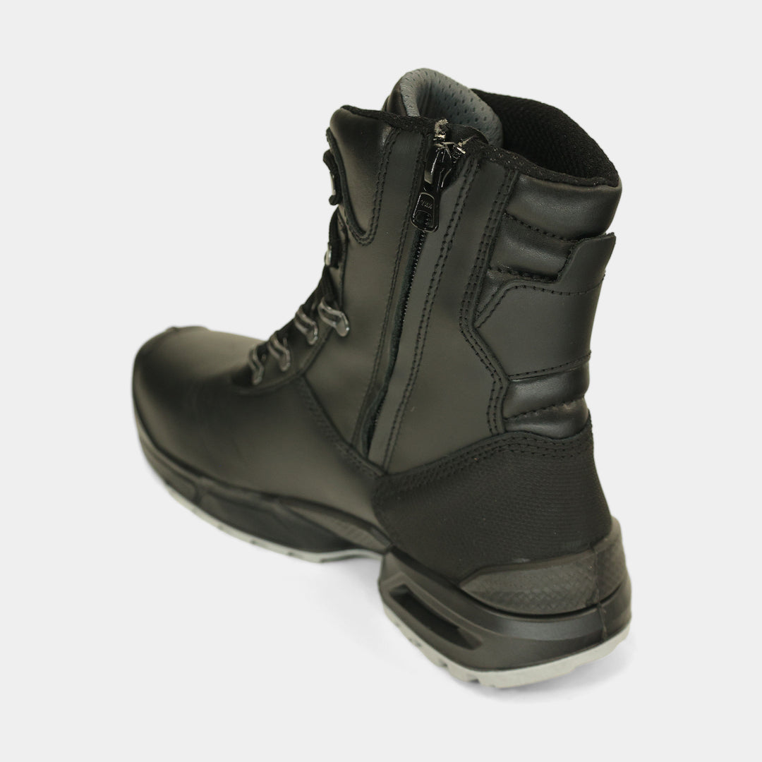 Kryton Safety Shoe Black Freezer Boot for Cold storage Safety zipper close up