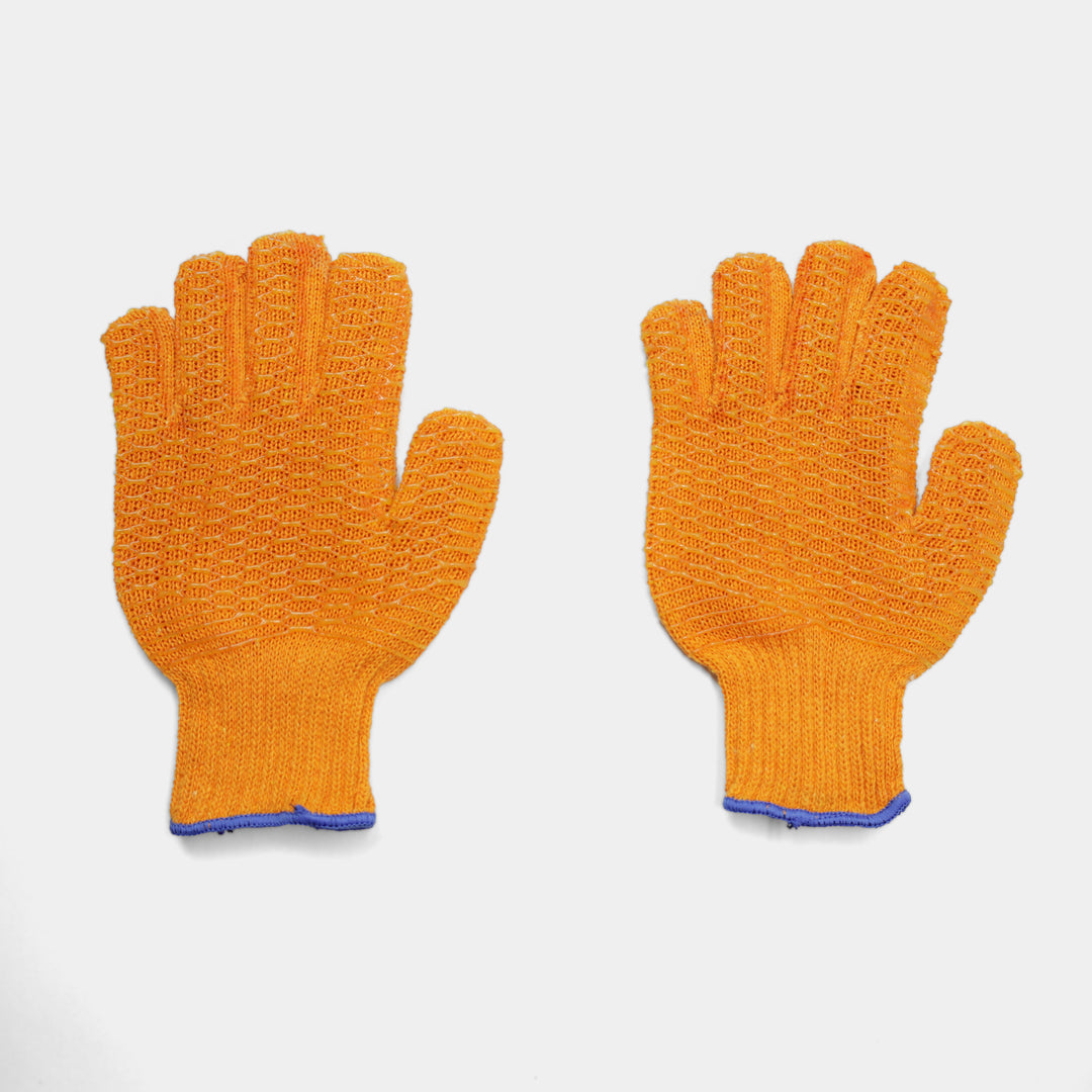 Honeycomb Knit Glove 12 Pack Knitted PVC Grip Work Cold Storage Picking Glove Palm Pair