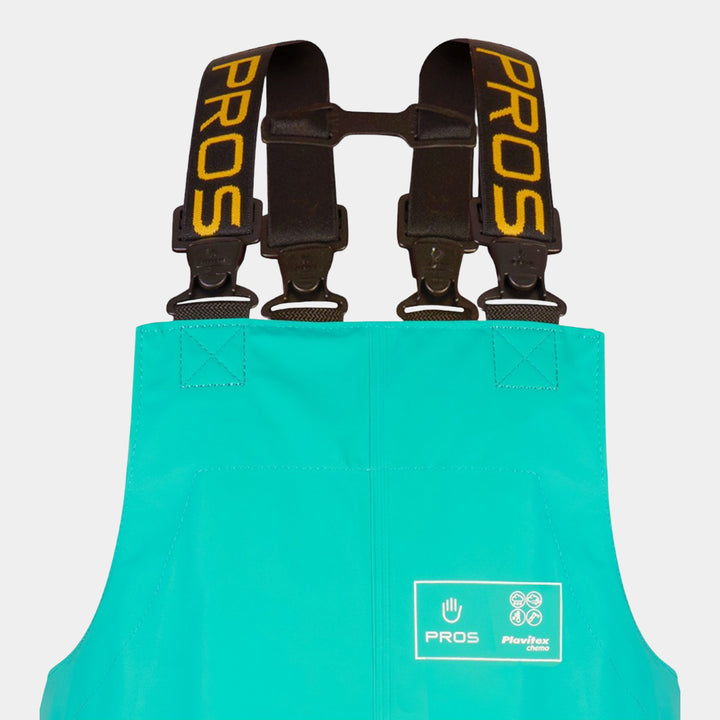 Pros Chemical Resistant Bib Pants, Green (1ea)