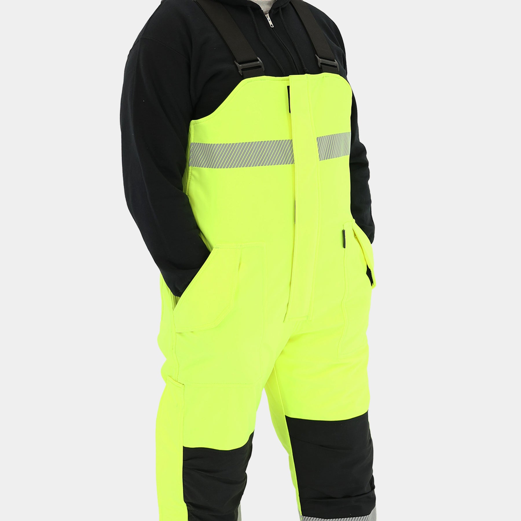 Summit Pro High Bib Overalls - Hi VIs Yellow Insulated Shell Workwear ...