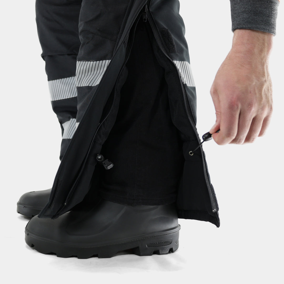 Summit Pro Bib Overall Soft Shell Hi Vis Black Workwear Boot Temp Vent
