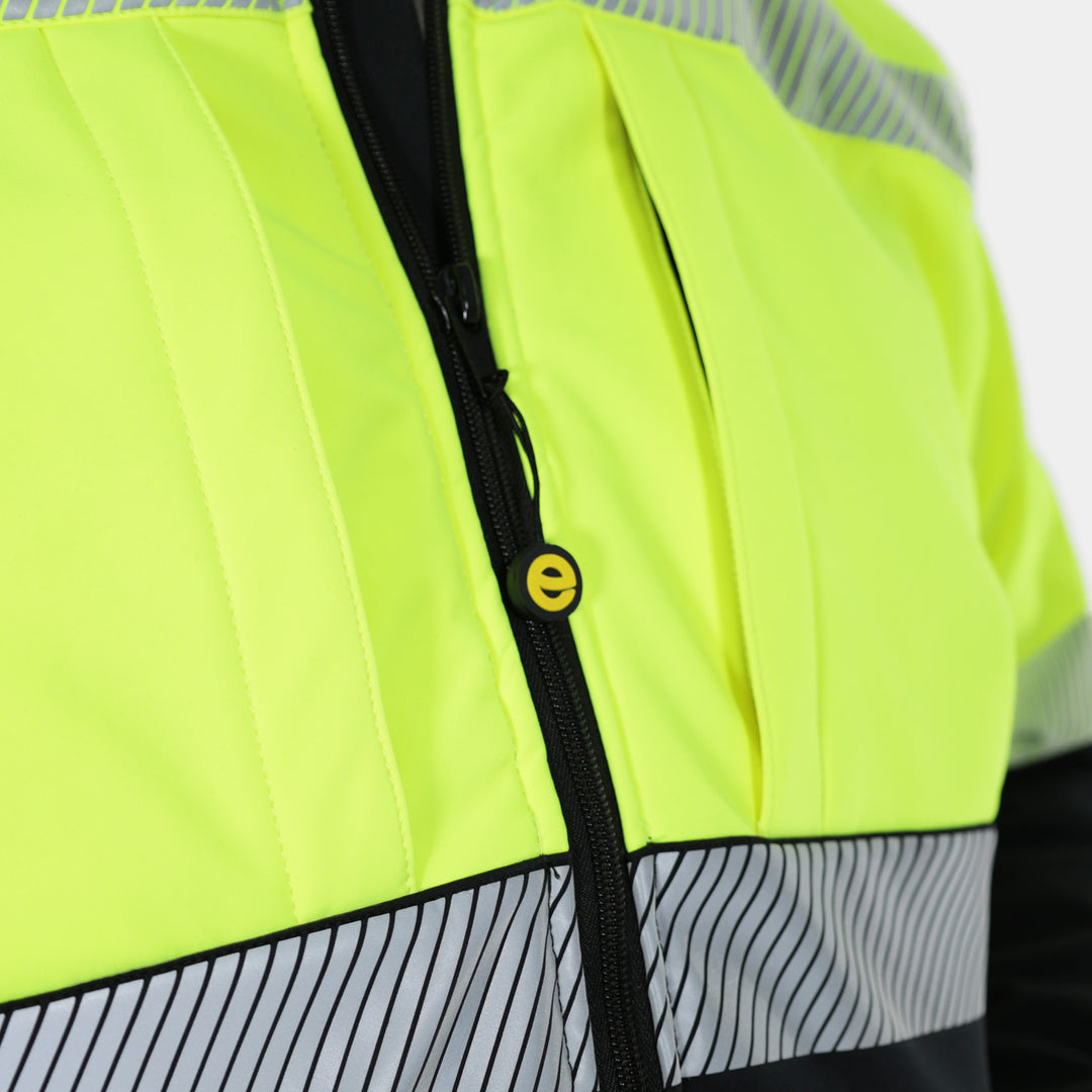 Epik Summit Pro Soft Shell Freezer Jacket in Hi Vis Yellow Opti Flex Zipper