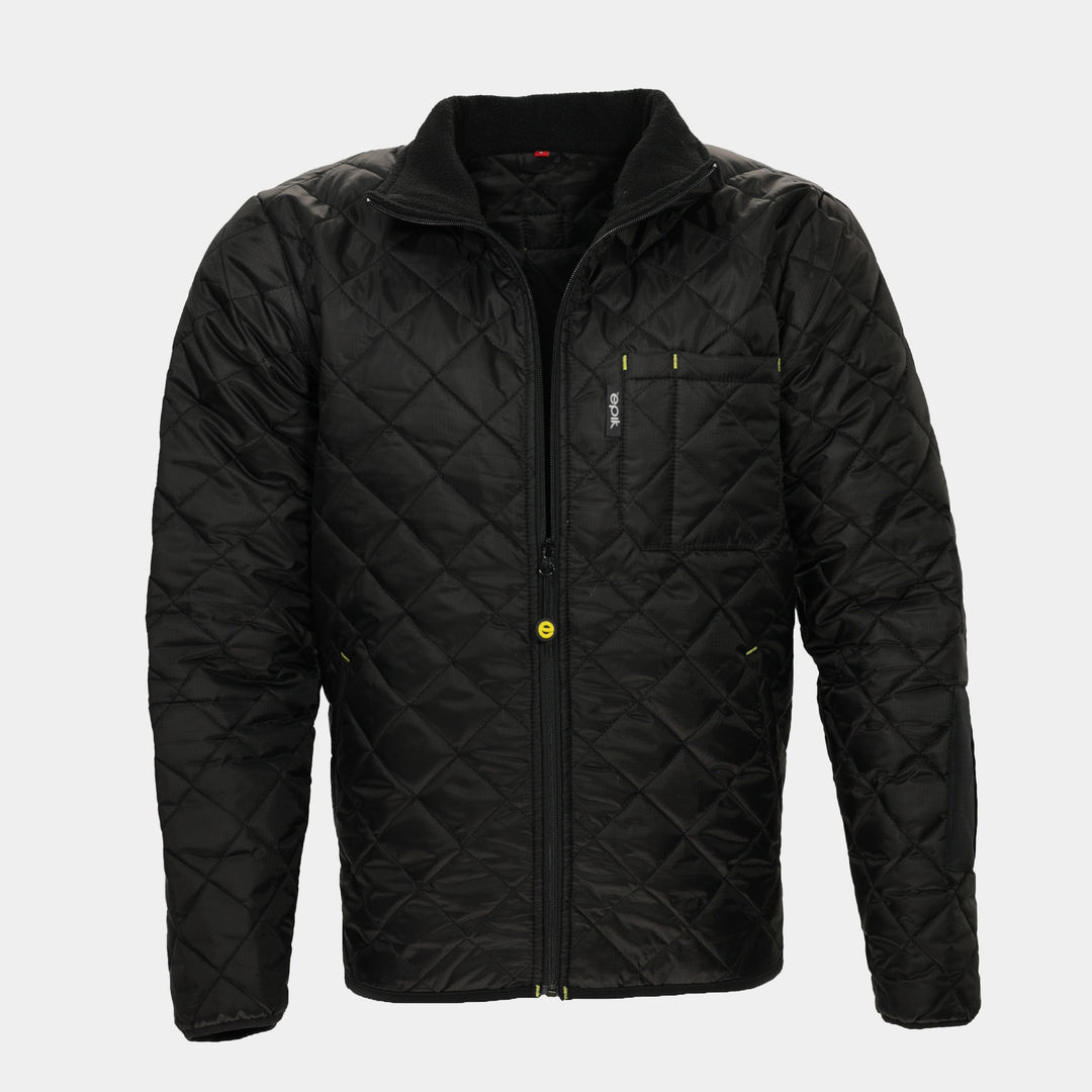 Epik Agile Quilted Jacket in Charcoal Black Front