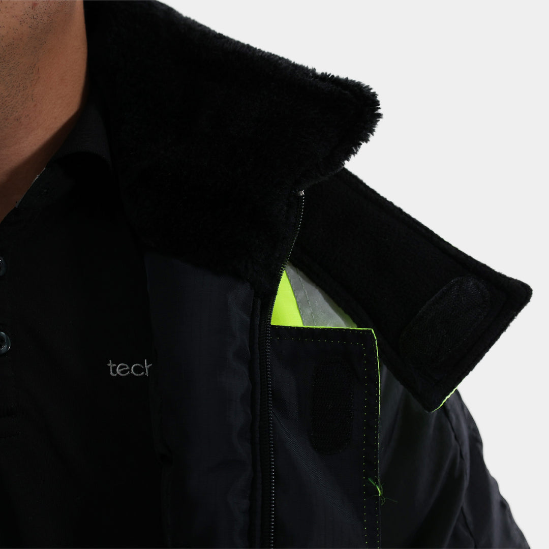 Epik EV300 Reflex Pro Freezer Hi Vis Yellow Jacket Fur Close Up