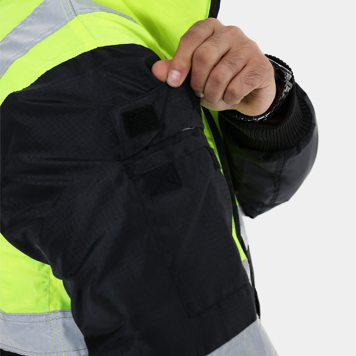 Epik Reflex EV120 Cooler Hi Vis Yellow Work Jacket Arm Patch pocket