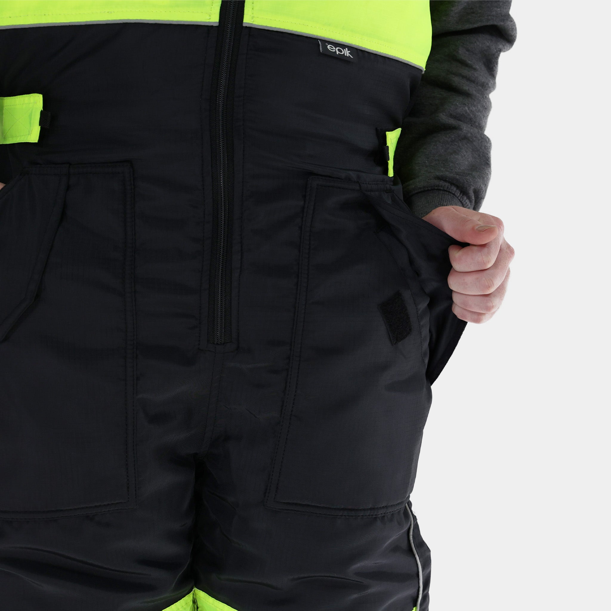 Epik Reflex Pro Bib Overalls - Insulated Hi-Vis Yellow Freezerwear