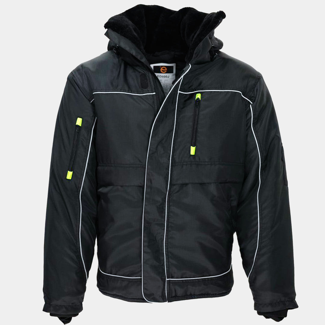 Epik Charcoal Black Reflex Pro Freezer Jacket Front Cut Out