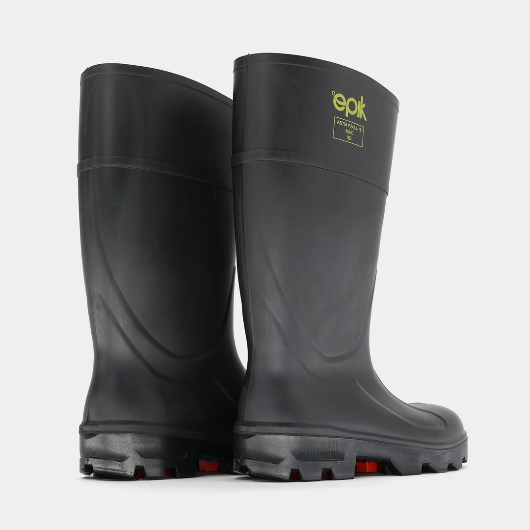 Tread Black Safety Toe Polyurethane Sanitation Work Boot pair back