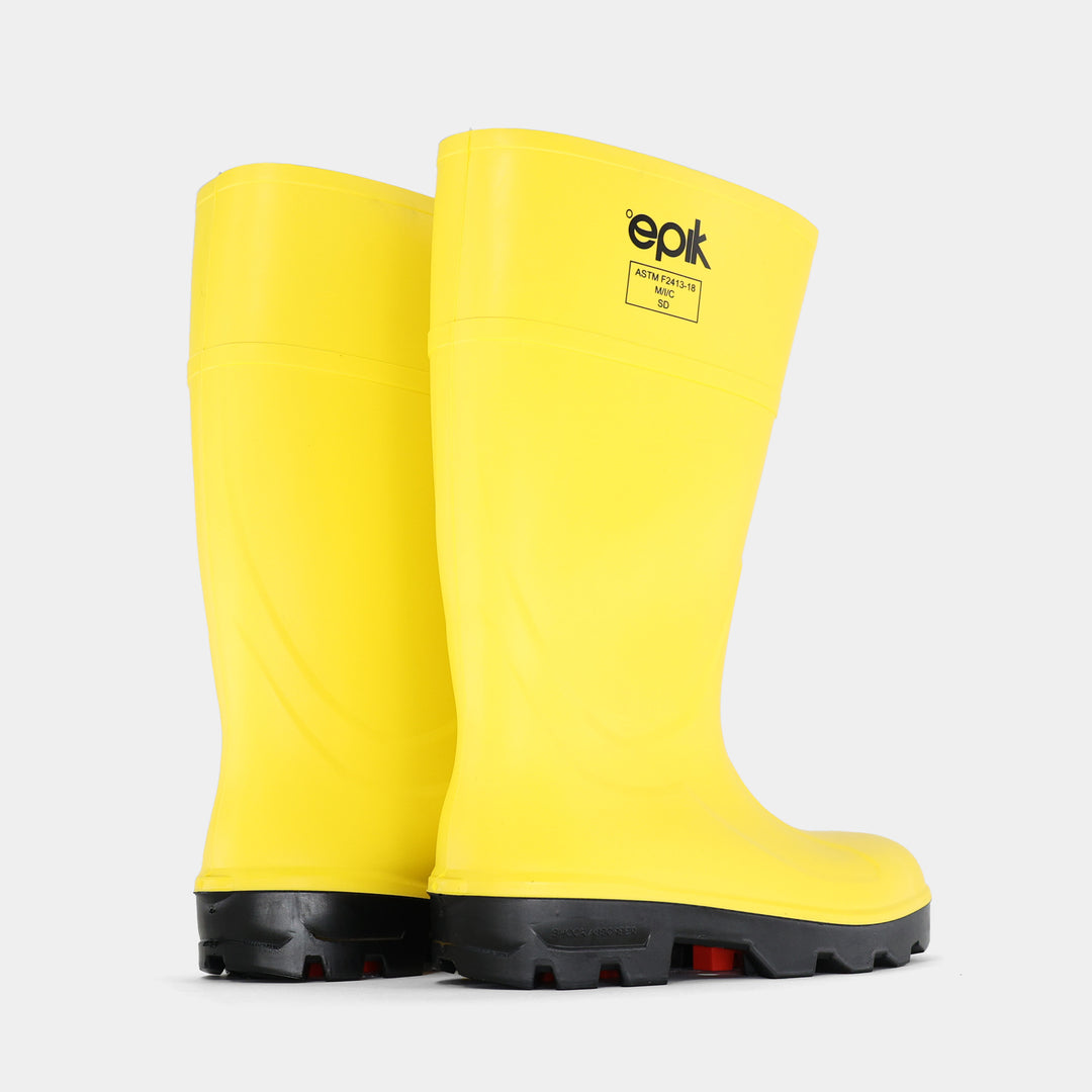 Tread Yellow Safety Toe Polyurethane Sanitation Work Boot back pair