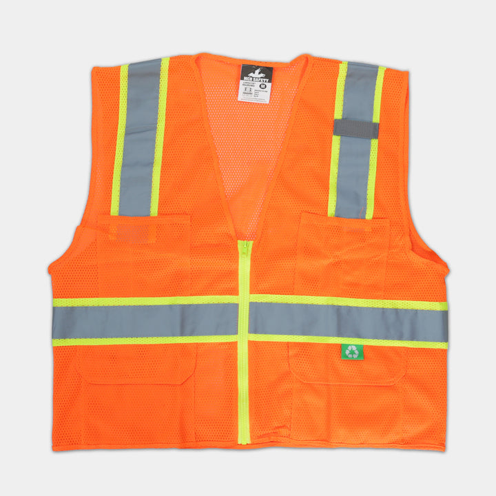 Premium Orange Safety Vest With Zipper (1/ea)