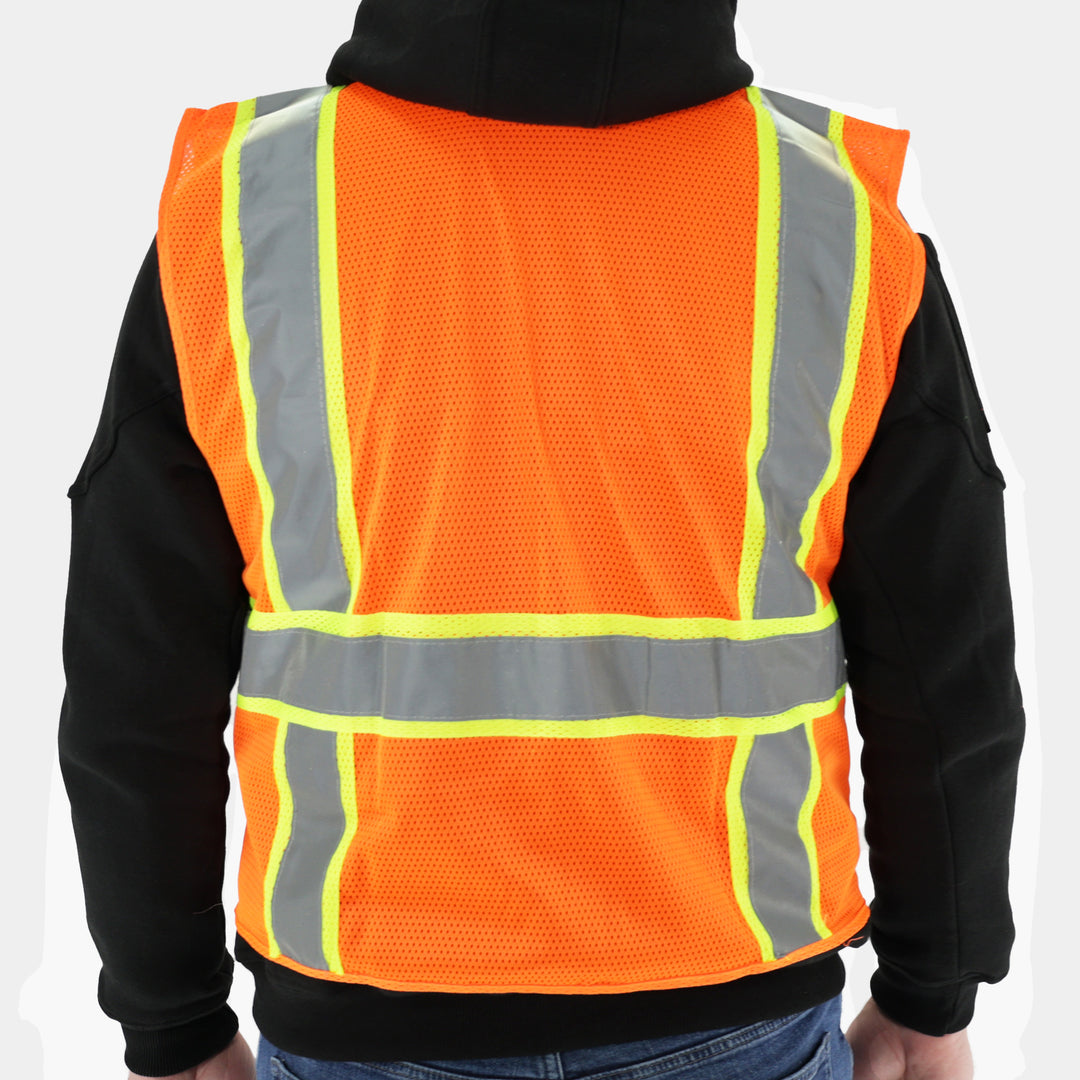 Premium Orange Safety Vest With Zipper (1/ea)