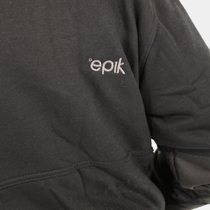Epik Peak Pro Pull-Over Heavy Hoodie Black back Epik Logo