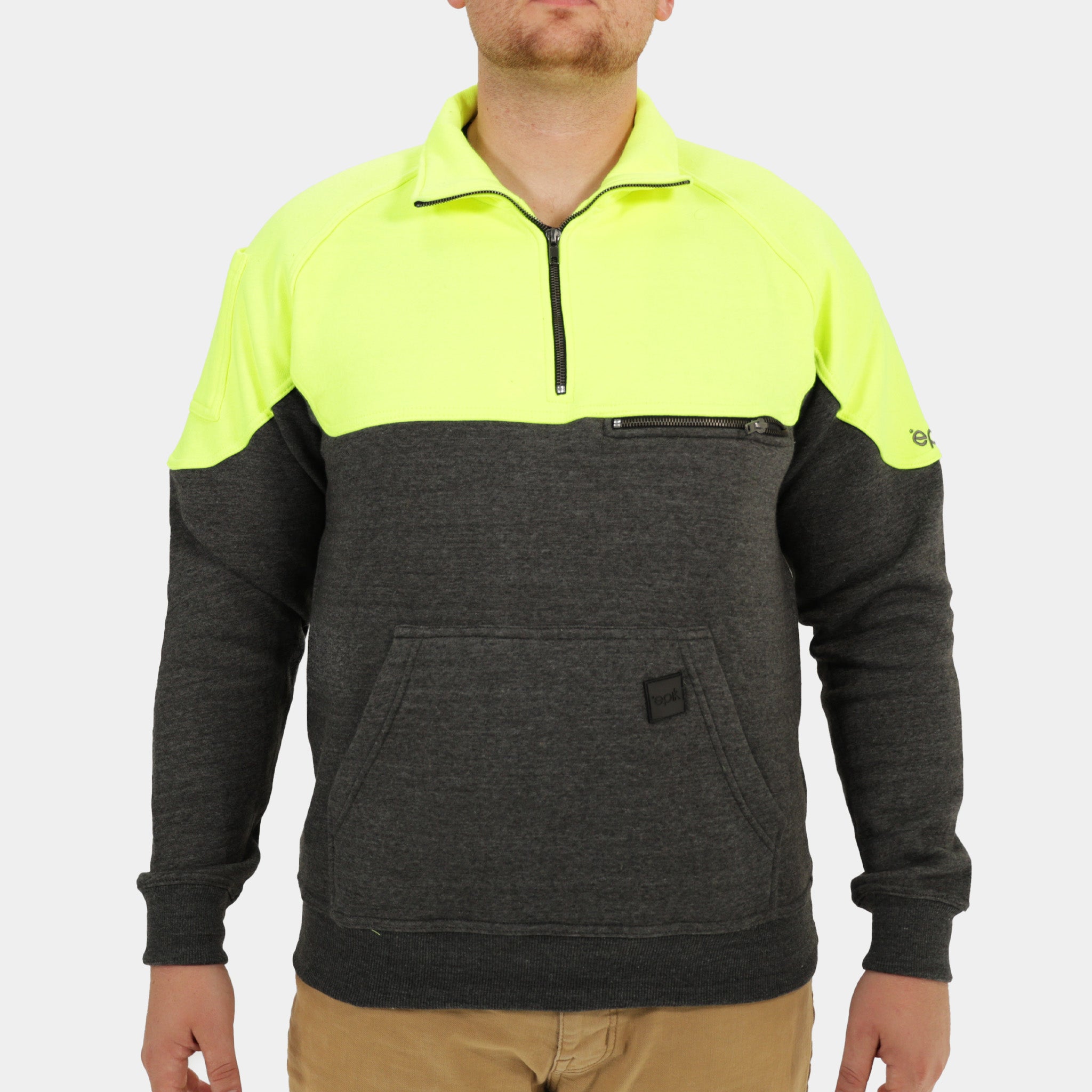 Peak Pull-Over Sweater - Hi Vis Safety Yellow Work Outerwear